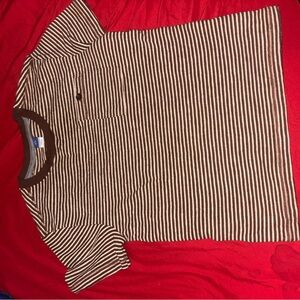 Old Navy Brown and White Striped Tee